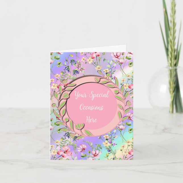 Elegant Blommig Ram: för alla tillfällen Inbjudan (Framsida)