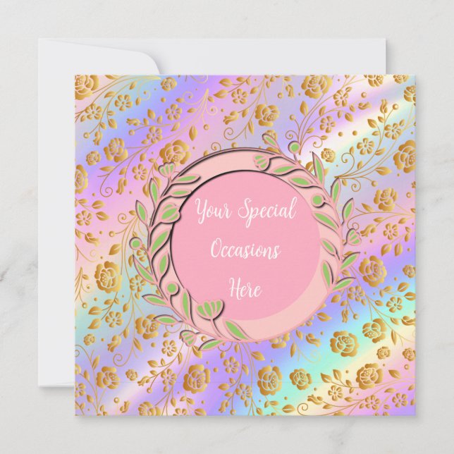 Elegant Blommig Ram: för alla tillfällen Inbjudningar (Framsida)