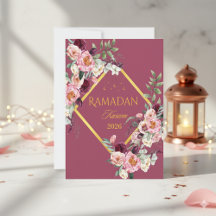 Elegant Blommig Ramadan Kareem Grattiskort