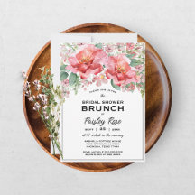Elegant Blommig Rosa Bröllopsdusch