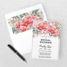 Elegant Blommig Rosa Bröllopsdusch