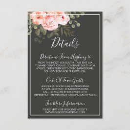 Elegant Blommig Rosa Detaljer / Anvisningar Tilläggskort