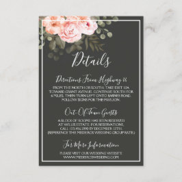 Elegant Blommig Rosa Detaljer / Anvisningar Tilläggskort