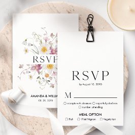 Elegant Blommig RSVP-kort | Bröllopsvarskort OSA Kort