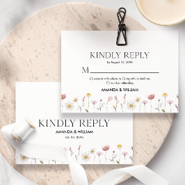 Elegant Blommig RSVP-Kort för Bröllop OSA Kort