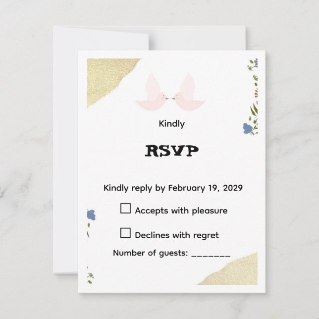Elegant Blommig RSVP-kort OSA Kort (Framsida)