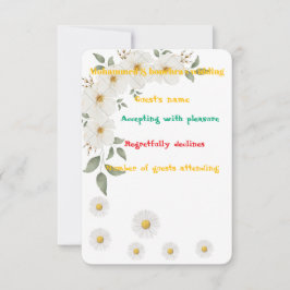 Elegant Blommig RSVP-kort – personlig vigsel OSA Kort