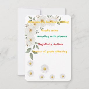 Elegant Blommig RSVP-kort – personlig vigsel OSA Kort
