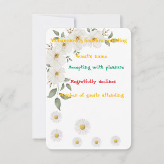 Elegant Blommig RSVP-kort – personlig vigsel OSA Kort
