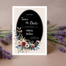 Elegant Blommig Rustik Bröllopsinbjudan Spara Datu