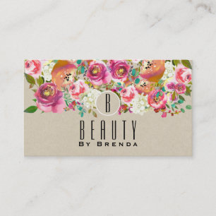 Elegant Blommig Rustik Chic Kraft Glam Anpassad Visitkort