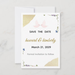 Elegant Blommig Spara Datum-kort Datumet