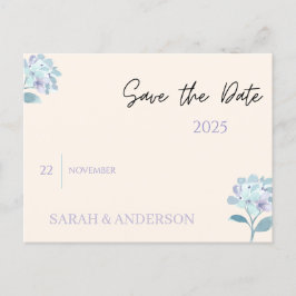 Elegant Blommig Spara Datum-kort Meddelande Vykort