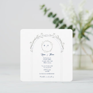 Elegant Blommig Spara Datum-kort – Platt Bröllopsk Datumet