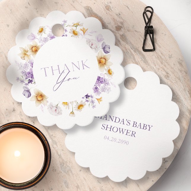 Elegant Blommig Tacksamhetsetikett  Gåvor Etiketter (Skapare uppladdad)