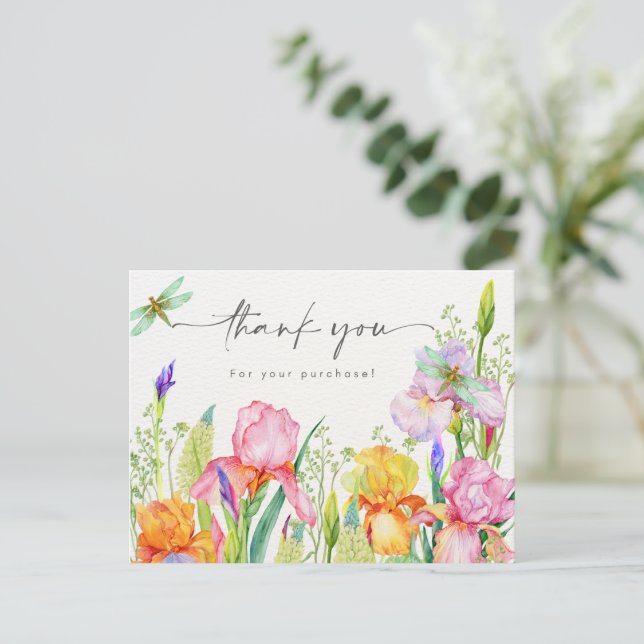 Elegant Blommig Tacksamt Postkort Vykort (Stående Fram)