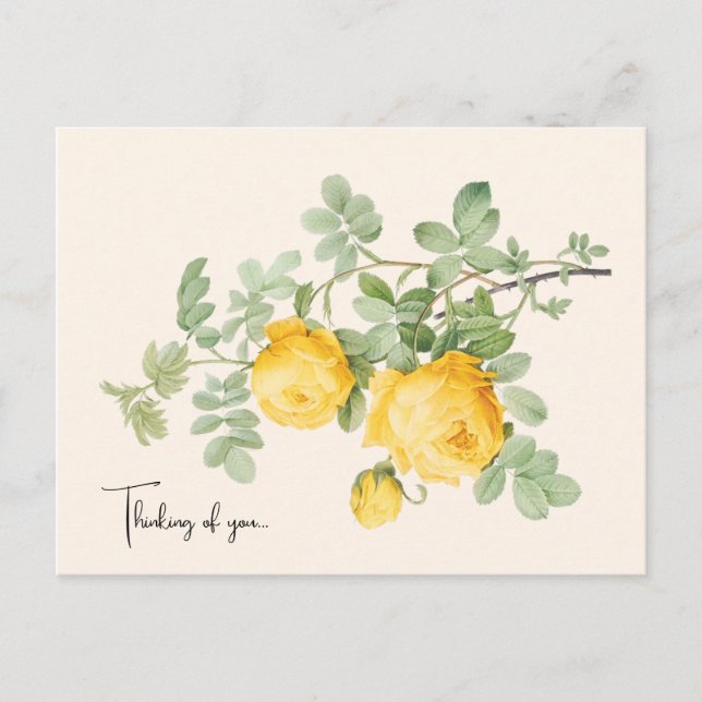 Elegant Blommig Tanke-på-Dig Vykort (Framsida)
