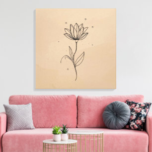 Elegant Blommig Väggkonst Modern Botanisk Canvas