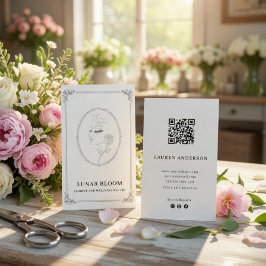 Elegant Blommig Välbefinnande Visitenkort med QR-k Visitkort