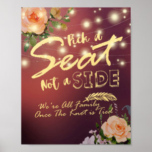 Elegant Blommig Välj En Stol Inte En Sida Bröllops Poster