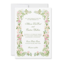 Elegant Blommig Vattenfärg Bröllopsinbjudan
