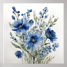 Elegant blommig vattenfärg poster