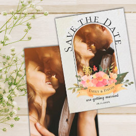 Elegant Blommig Vattenfärg Söt Foto Bröllop Meddelande