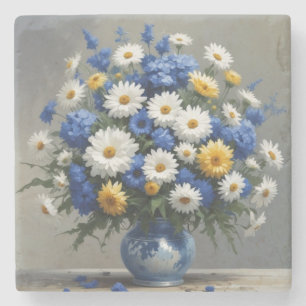 Elegant blommig vattenfärg stenunderlägg