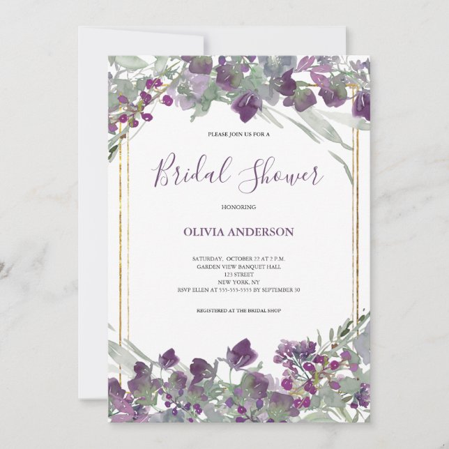 Elegant Blommig Vildblomma Bröllopsdusch  Inbjudningar (Framsida)