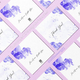 Elegant Blommig Violett Tack  Julkort
