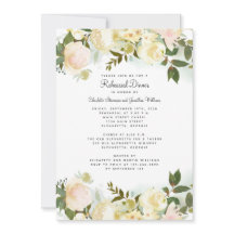 Elegant Blommig Vit Bröllopschic Middag Inför Bröl