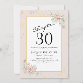 Elegant Blommigt 30års födelsedag Inbjudningar