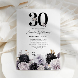 Elegant Blommigt 30års födelsedag Party Inbjudningar