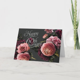 Elegant Blommigt 60:e Bröllop-årsdagen Kort