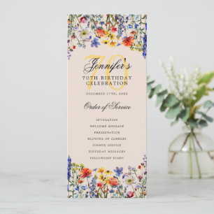 Elegant Blommigt 70:e födelsedagsprogrammet Champa Inbjudningar