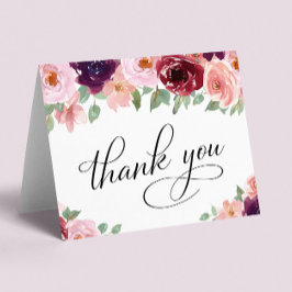 Elegant Blommigt 75:e Födelsedagsfest Tack Kort