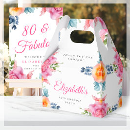 Elegant Blommigt 80:e födelsedagskorpan Presentaskar