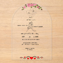 Elegant Blommigt Acrylic Wedding bjudande med Mon