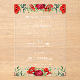 Elegant Blommigt Acrylic Wedding Suite