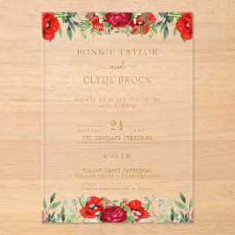Elegant Blommigt Acrylic Wedding Suite