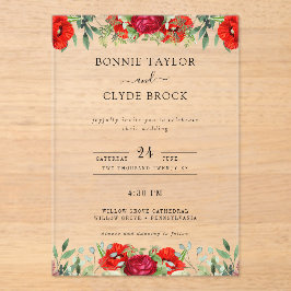 Elegant Blommigt Acrylic Wedding Suite