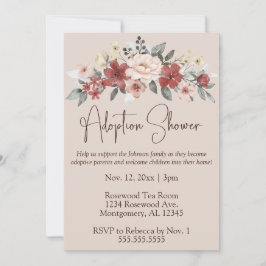 Elegant Blommigt adoption Baby/barnskuvel Inbjudningar