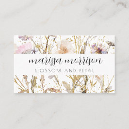 Elegant Blommigt Affärskortet Florist Square Visitkort