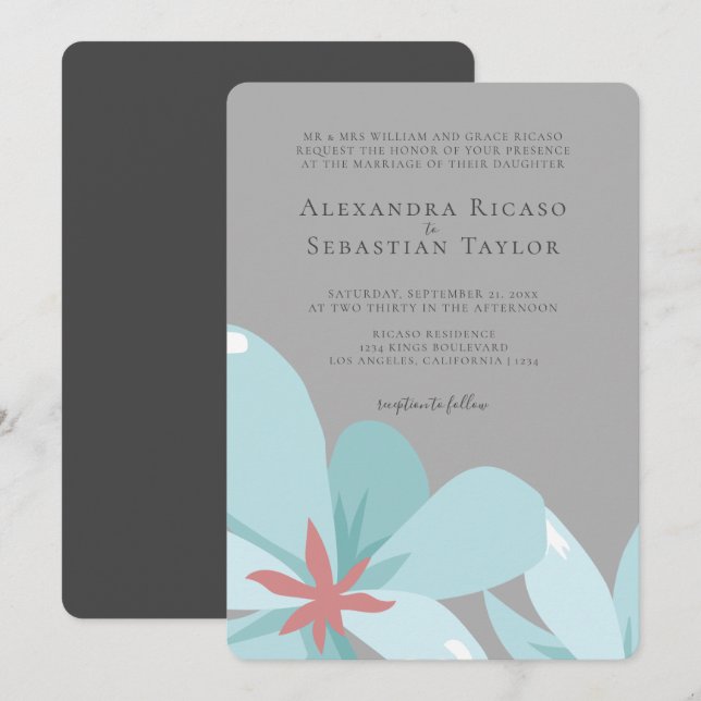 Elegant Blommigt Ampersand Collection Bröllop (Fram/baksida)