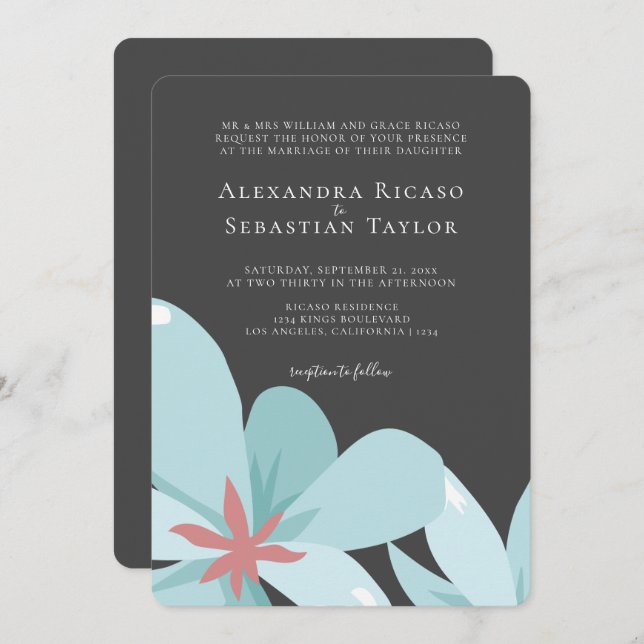 Elegant Blommigt Ampersand Collection Bröllop (Fram/baksida)