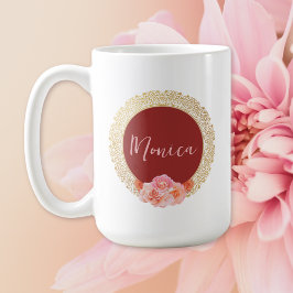 Elegant Blommigt Anpassningsbar Golden Oriental Ra Kaffemugg