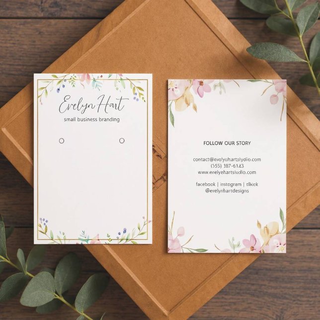 Elegant Blommigt Anpassningsbar Juelry Earring Vis Visitkort (Chic Floral Earring Stand)