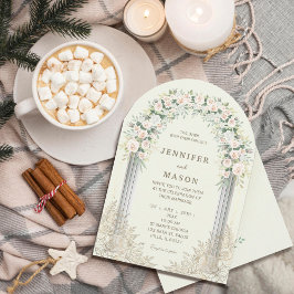Elegant Blommigt Arch-bröllopsinbjudan Inbjudningar