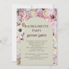 Elegant Blommigt Arch Summer Bachelorette Party Inbjudningar