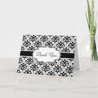 Elegant Blommigt Art Deco Damask 1930-talet Mönste Tack Kort